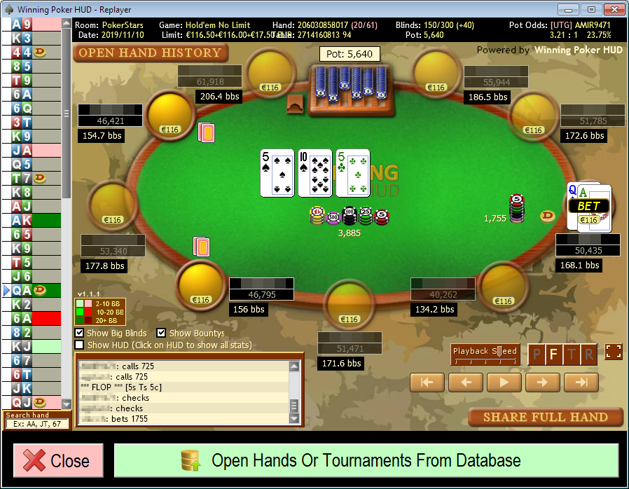 Winning Poker HUD - Replayer